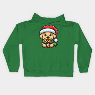 Christmas puppy cookie Kids Hoodie